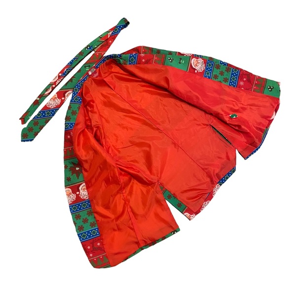 Dec 25th Christmas Not So Suit Suit 3 Piece Coat Pants Tie Santa Mens Size Large - Picture 6 of 16